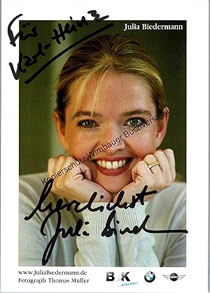 Bild des Verkufers fr Original Autogramm Julia Biedermann /// Autograph signiert signed signee zum Verkauf von Antiquariat im Kaiserviertel | Wimbauer Buchversand