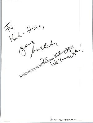 Bild des Verkufers fr Original Autogramm Julia Biedermann /// Autograph signiert signed signee zum Verkauf von Antiquariat im Kaiserviertel | Wimbauer Buchversand