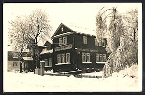 Bild des Verk�ufers f�r Ansichtskarte Schmiedefeld /Rstg., Gasthaus zum Rennsteig im Schnee zum Verkauf von Bartko-Reher