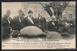 Ansichtskarte Troyes en Champagne /Aube, 9 Avril 1911, Manifestation des Vignerons Champenois de ...