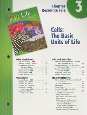 Bild des Verk�ufers f�r Holt Science & Technology Life Science Chapter 3 Resource File: Cells: The Basic Units of Life zum Verkauf von Gate City Books