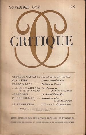 Seller image for Critique. Revue g�n�rale des publications fran�aises et �trang�res. - N� 90 - Tome X for sale by Librairie Diona