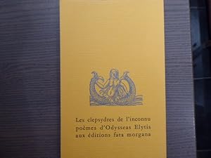 Seller image for Les clepsydres de l'inconnu po�mes d'Odysseas Elytis. for sale by Tir� � Part
