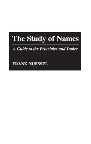 Imagen del vendedor de The Study of Names a la venta por Rarewaves.com UK