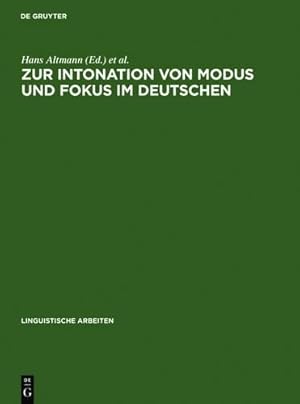Seller image for Zur Intonation von Modus und Fokus im Deutschen for sale by Rarewaves USA
