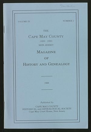 Image du vendeur pour The Cape May County New Jersey Magazine of History and Genealogy Volume IX Number 2 1988 mis en vente par Between the Covers-Rare Books, Inc. ABAA