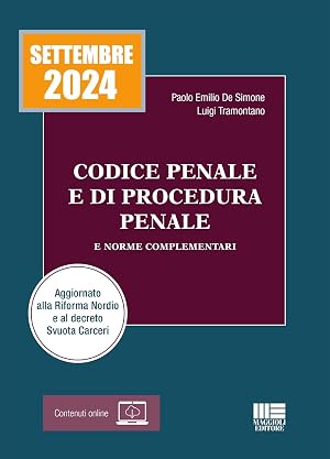 Immagine del venditore per Codice penale e di procedura penale edizione 9/2024 Aggiornato allo Svuota Carceri e alla Riforma Nordio venduto da Rarewaves USA