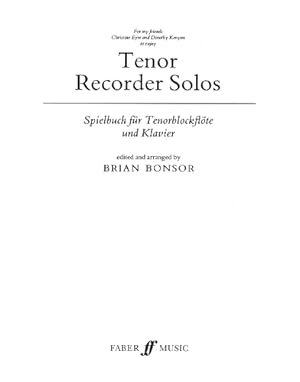 Bild des Verk�ufers f�r Tenor Recorder Solos zum Verkauf von Rarewaves.com USA