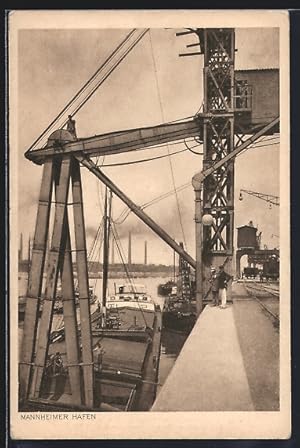 Bild des Verk�ufers f�r Ansichtskarte Mannheim, Mannheimer Hafen zum Verkauf von Bartko-Reher
