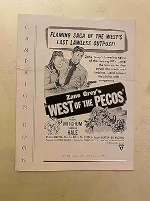 Imagen del vendedor de West of the Pecos Pressbook 1945 Robert Mitchum, Barbara Hale, rare! a la venta por AcornBooksNH