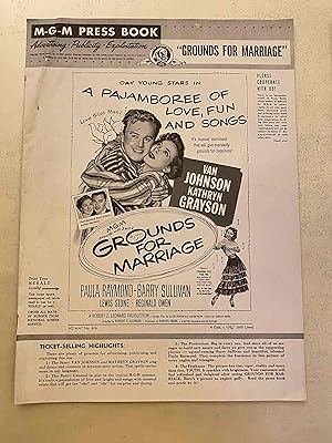 Immagine del venditore per Grounds for Marriage Pressbook 1951 Van Johnson, Kathryn Grayson, Paula Raymond! venduto da AcornBooksNH