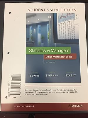 Seller image for Statistics for Managers Using Microsoft Excel for sale by Dream Books Co.
