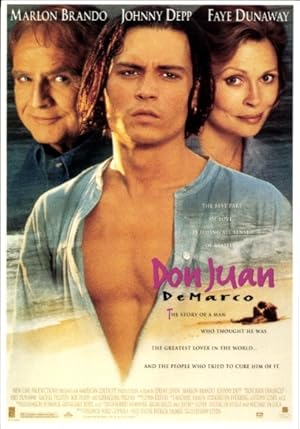 Imagen del vendedor de Foto Ansichtskarte / Postkarte Don Juan DeMarco, Schauspieler Marlon Brando, Johnny Depp und Faye Dunaway a la venta por akpool.de - akpool GmbH