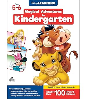Immagine del venditore per Disney Learning Magical Adventures in Kindergarten Workbooks, Math, Letter Recogntion, Reading Comprehension and Handwriting Practice, Lion King, Rapunzel, Mickey Mouse and Cars Kindergarten Workbooks venduto da Zoom Books Company
