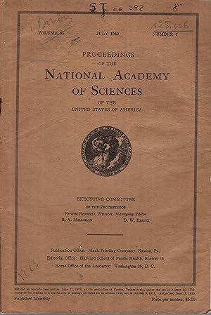 Seller image for Proceedings of the National Academy of Sciences of the United States of America. - Volume 35 - N� 7 for sale by Librairie Diona