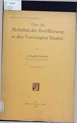 Bild des Verk�ufers f�r �ber die Mobilit�t der Bev�lkerung in den Vereinigten Staaten. zum Verkauf von Antiquariat Bookfarm