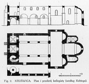 Bild des Verk�ufers f�r Fig. 2 Kruszwica / "Fig. 2. KRUSWICA. Plan i przekroj kollegiaty (wedlug Kohtego)." zum Verkauf von POLIART Beata Kalke