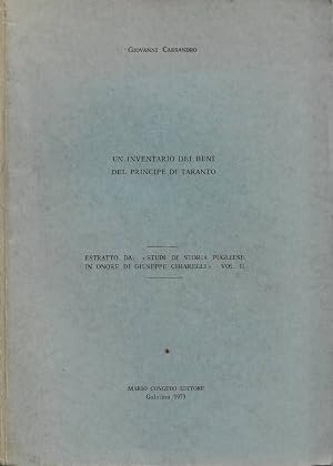 Bild des Verk�ufers f�r Un inventario dei beni del Principe di Taranto zum Verkauf von Biblioteca di Babele