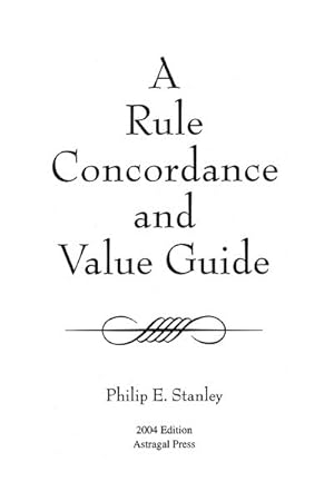 Immagine del venditore per Rule Concordance and Value Guide venduto da GreatBookPricesUK