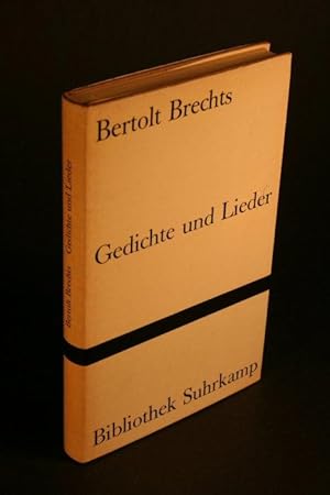 Bild des Verkufers fr Gedichte und Lieder. Auswahl von Peter Suhrkamp. zum Verkauf von Steven Wolfe Books