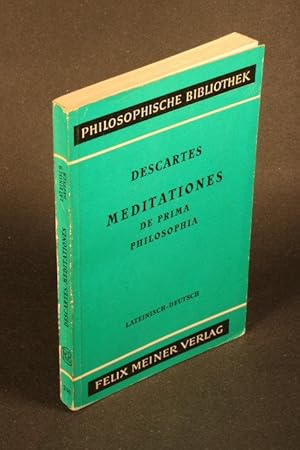 Immagine del venditore per Meditationen ber die erste Philosophie. Neu hrsg. v. Erich Chr. Schrder venduto da Steven Wolfe Books