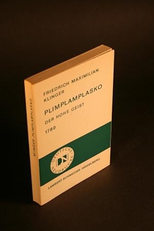 Imagen del vendedor de Plimplamplasko, der hohe Geist. Faksimiledruck nach der Ausgabe von 1780. Mit einem Nachwort von Peter Pfaff a la venta por Steven Wolfe Books