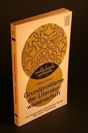 Seller image for Grundprobleme der Literaturwissenschaft: zur Interpretation literarischer Werke. for sale by Steven Wolfe Books