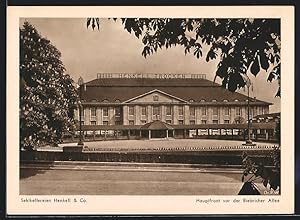 Seller image for Ansichtskarte Wiesbaden-Biebrich-Rhein, Sektkellereien Henkell, Co., Hauptfront vor der Biebricher Allee for sale by Bartko-Reher