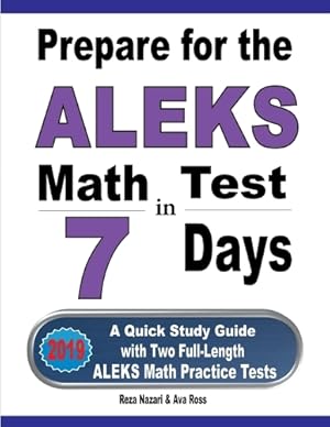 Imagen del vendedor de Prepare for the ALEKS Math Test in 7 Days a la venta por Rarewaves USA