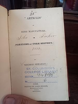 Seller image for Articles of Irish Manufacture Or, Portions of Cork History for sale by Temple Bar Bookshop