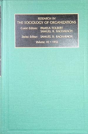 Seller image for Research in the Sociology of Organizations, VOLUME 10. for sale by books4less (Versandantiquariat Petra Gros GmbH & Co. KG)
