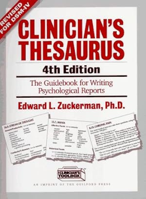 Seller image for Clinician's Thesaurus, 4th Edition: The Guidebook for Writing Psychological Reports for sale by Reliant Bookstore