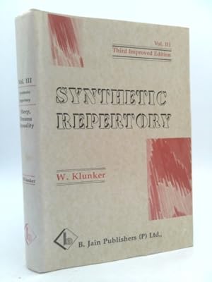 Bild des Verk�ufers f�r Synthetic Repertory: Psychic and General Symptoms of the Homoeopathic Materia Medica : Psychic Symptoms/3rd Improved Edition (English, French and German Edition) zum Verkauf von ThriftBooksVintage