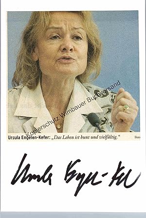 Immagine del venditore per Original Autogramm Ursula Engelen-Kefer DGB Vize /// Autograph signiert signed signee venduto da Wimbauer Buchversand