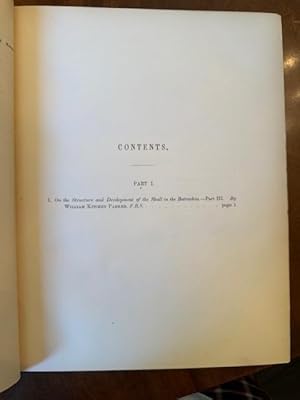 Seller image for On the Structure and Development of the Skull in the Batrachia - Part I for sale by Alexander Macaulay Rare Books