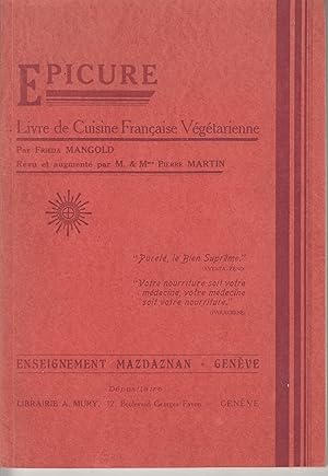 Epicure. Livre de Cuisine Française Végétarienne.
