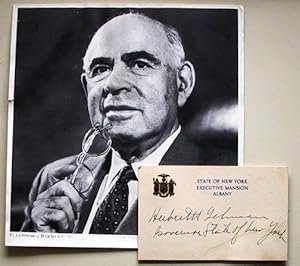 Herbert H. Lehman, Governor of New York (SIGNED. card while Governor)