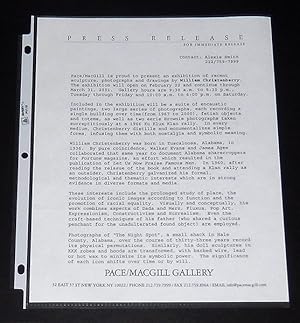 Seller image for William Christenberry: Sculpture Photographs Drawings, 2001 Pace/MacGill Gallery Exhibition Press Release for sale by A&D Books