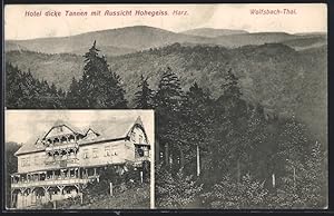 Bild des Verk�ufers f�r Ansichtskarte Wolfsbach-Thal /Harz, Hotel dicke Tannen, Aussicht Hohegeiss zum Verkauf von Bartko-Reher