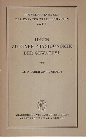 Immagine del venditore per Ideen zu einer Physiognomik der Gew�chse venduto da Librairie Diona