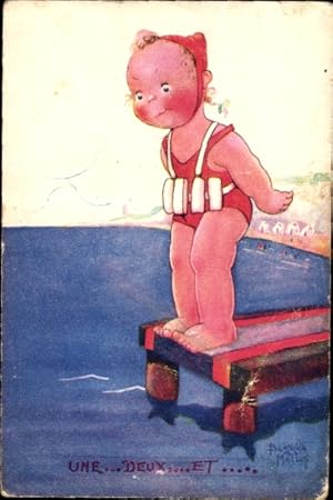 Bild des Verk�ufers f�r K�nstler Ansichtskarte / Postkarte Mallet, Beatrice, M�dchen vor dem Sprung ins Wasser zum Verkauf von akpool.de - akpool GmbH
