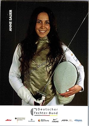 Bild des Verk�ufers f�r Postkarte Anne Sauer Fechten zum Verkauf von Antiquariat im Kaiserviertel | Wimbauer Buchversand