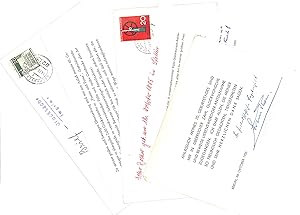 Seller image for 3 masch. Briefkarten mit eigenh. Text und U. for sale by Eberhard K�stler Autographen&B�cher oHG