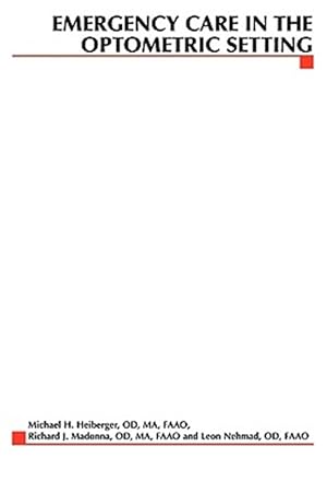 Immagine del venditore per Emergency Care in the Optometric Setting venduto da GreatBookPricesUK