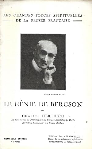 Seller image for Le gnie de Bergson for sale by LES TEMPS MODERNES