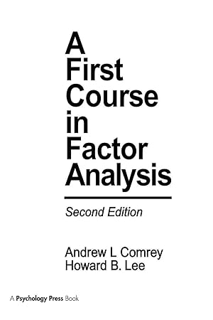 Imagen del vendedor de A First Course in Factor Analysis a la venta por preigu