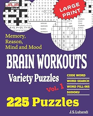 Seller image for Brain Workouts Variety Puzzles (225 Mixed Puzzles in Large Print for Effective Brain Exercise.) for sale by Greenworld Books