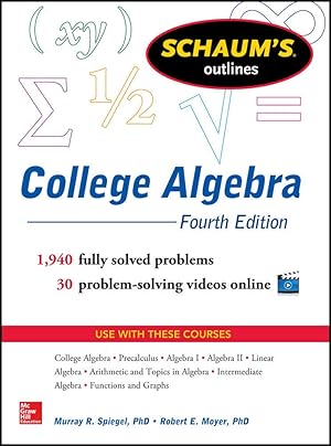 Seller image for Schaum's Outline of College Algebra, 4th Edition (Schaum's Outlines) for sale by Greenworld Books