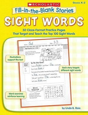 Immagine del venditore per Sight Words: 50 Cloze-Format Practice Pages That Target and Teach the Top 100 Sight Words, Grades K-2 (Fill-in-the-Blank Stories) venduto da Greenworld Books