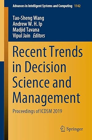 Bild des Verk�ufers f�r Recent Trends in Decision Science and Management | Proceedings of ICDSM 2019 zum Verkauf von preigu